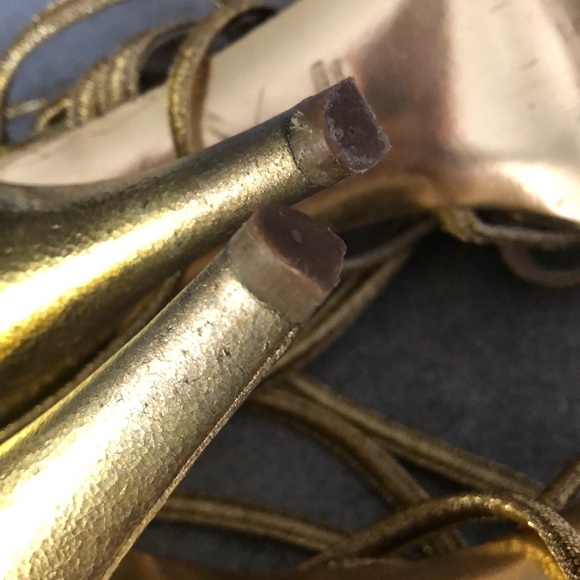 Roberto Cavalli gladiator sandals gold worn once - Picture 5 of 6